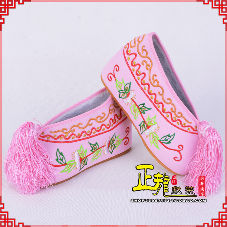 南谯花旦鞋女绣花彩鞋 舒适款草花内高彩鞋