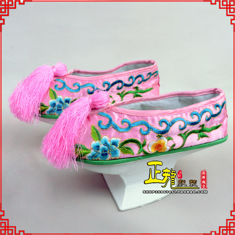 南谯京越剧戏鞋花盆底清朝皇后贵妃宫女花盆底 旗鞋