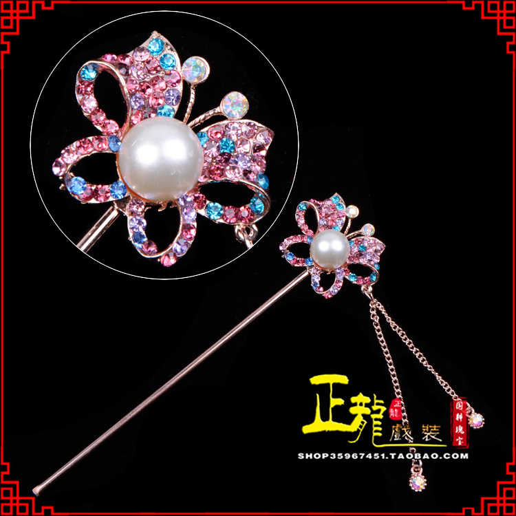 南谯花旦小姐青衣头饰簪子 蝴蝶发簪